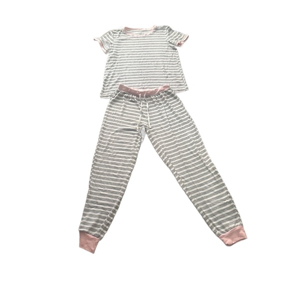 Striped Pajama Set with Pink Accents - Picture 1 of 1
